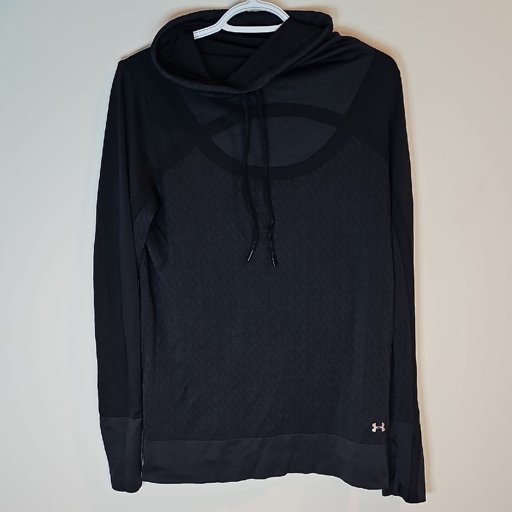 Under Armour Large Black Threaborne Heatgear Athletic Pullover Jacket